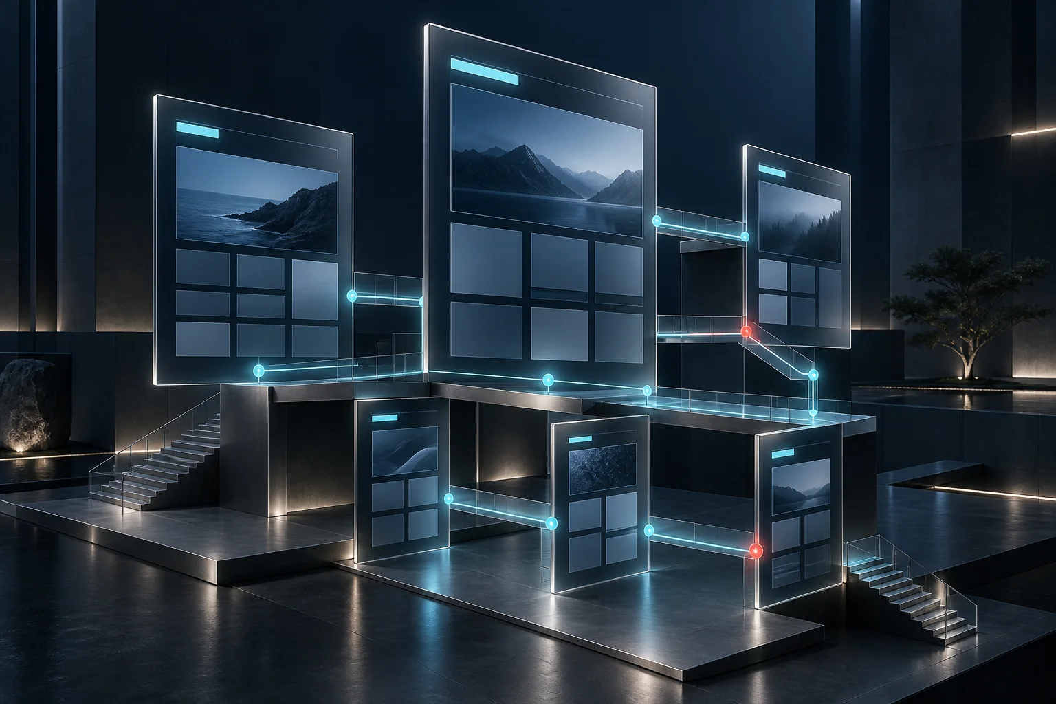 Architettura digitale composta da pagine e percorsi connessi
